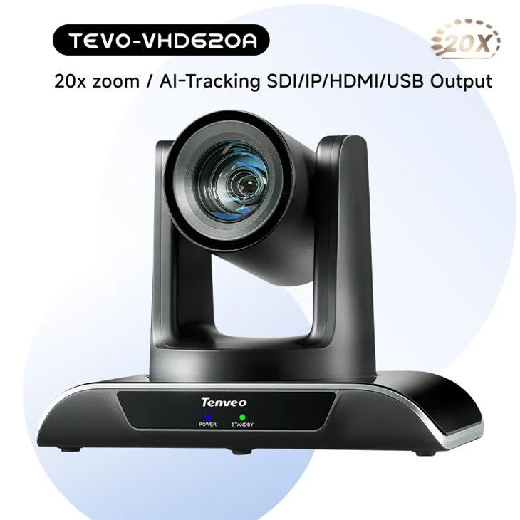Telecamera PTZ con tracciamento automatico zoom 20X con NDI POE e USB HDMI SDI LAN