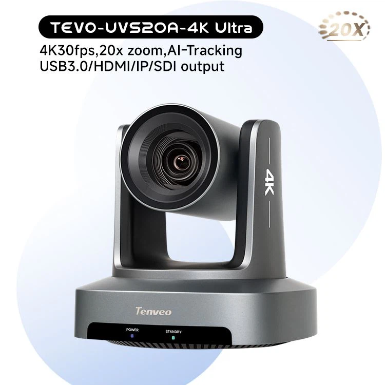 TenVeo 4K Tracciamento automatico SDI USB IP 20X PTZ Conference Camera