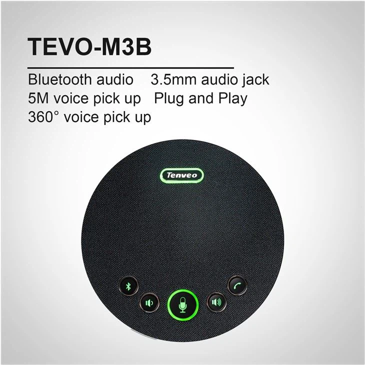 Vivavoce per conferenza Bluetooth Tenveo con raggio di 5 m